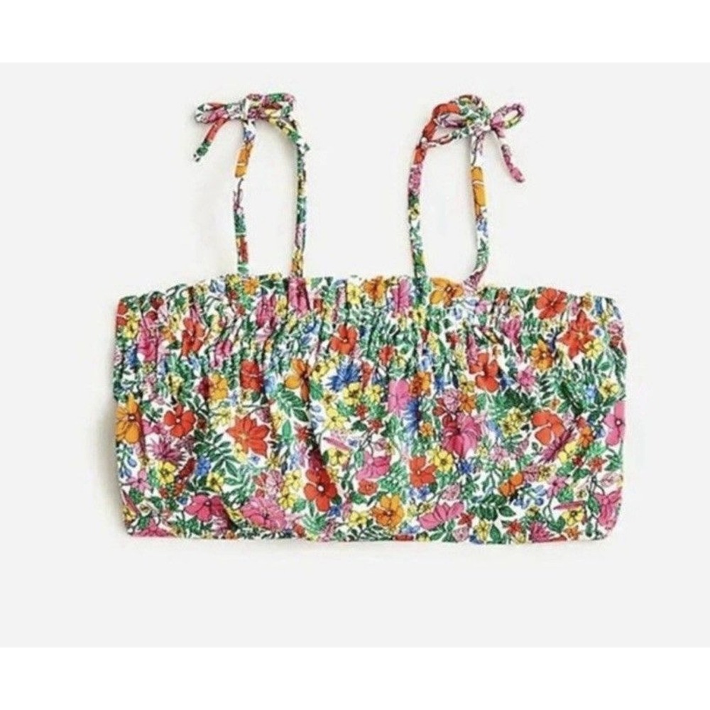 J. Crew‎ Crewcuts Girls Swimsuit Floral Top UPF 50+ Size 4/5 New